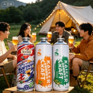 凯撒精酿原浆比利时小麦德式白啤全麦桂花啤酒1L*3罐大罐装