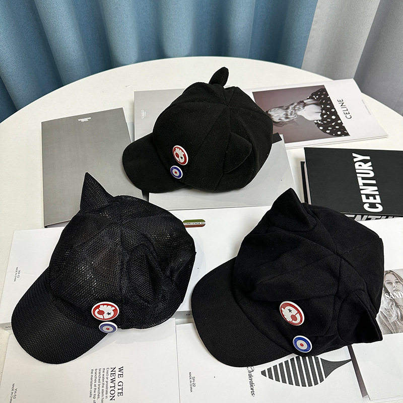 明日香帽子猫耳朵大帽檐卡通可爱二次元鸭舌帽小众新款百搭棒球帽