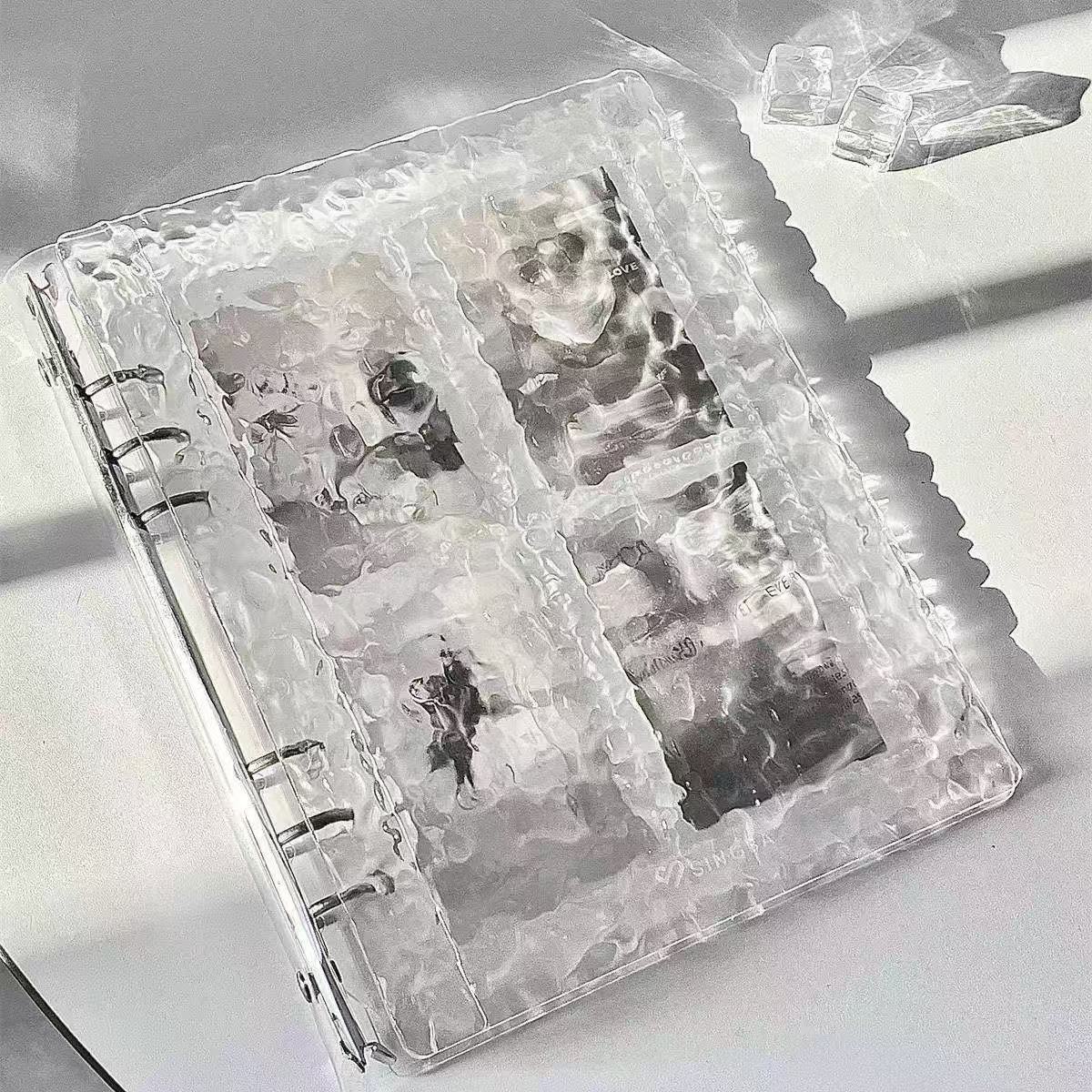 水晶波纹亚克力卡册一宫格3寸拍立得追星小卡A5透明收纳展示卡册