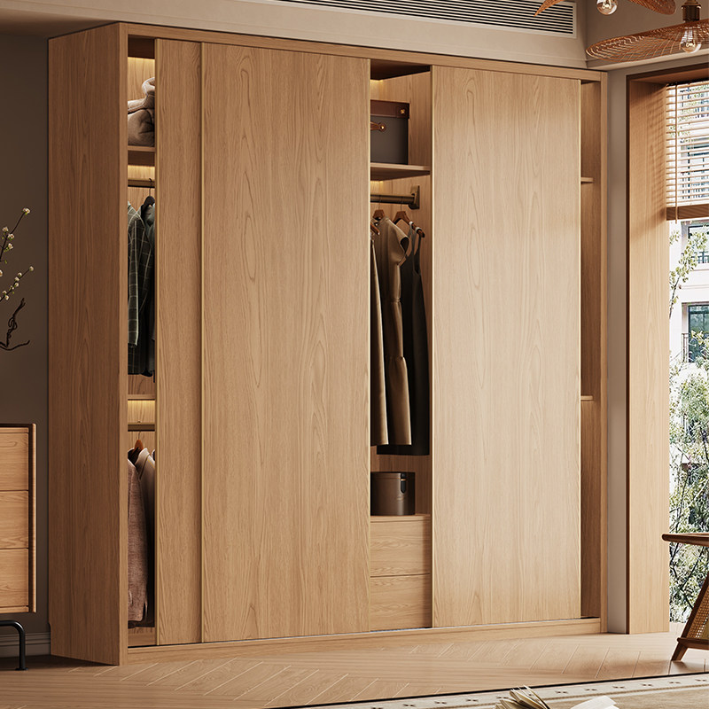 全实木衣柜原木橡木衣橱家用卧室推拉门全实木小户型工厂定制衣柜,住宅家具,自由组合衣柜,淘宝优惠券,粉丝福利购,淘宝优惠卷
