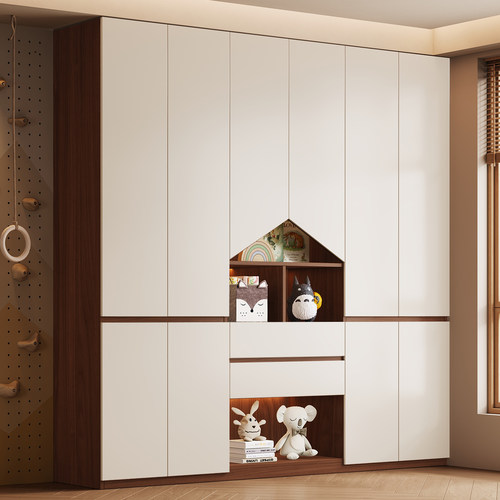 广东佛山2025年新款儿童男孩橡木小尺寸拼色家用卧室全实木衣柜