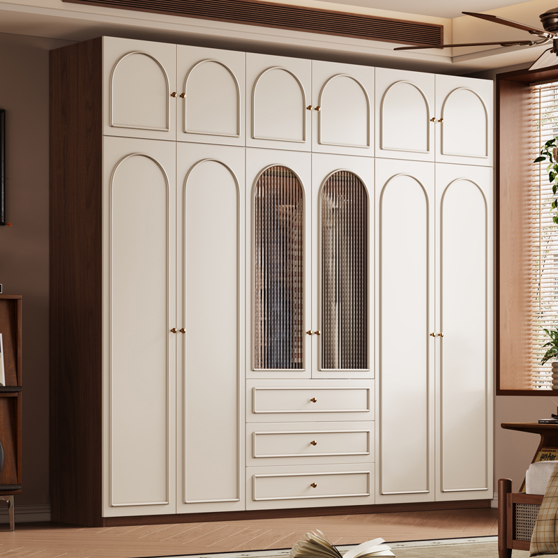 广东2025年新款藤编橡木家用卧室大小户型全实木衣柜衣橱一门到顶