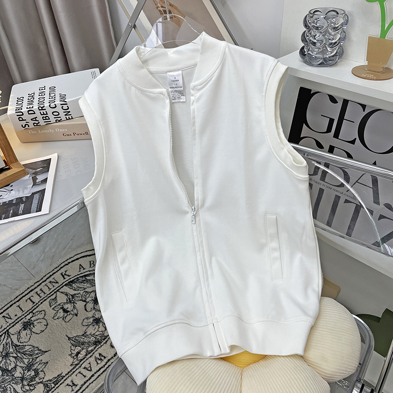 拉链韩版常规款纯色马甲