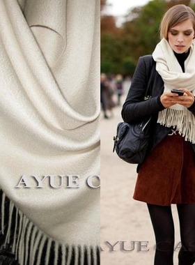 紫绒无染色 水波纹CASHMERE 山羊绒围巾 披肩女 冬季加厚2026