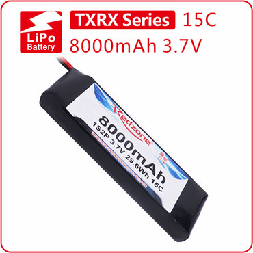 富力电池Redzone lipo TX 15C 8000mAh 3.7V 1S2P 发射电池组