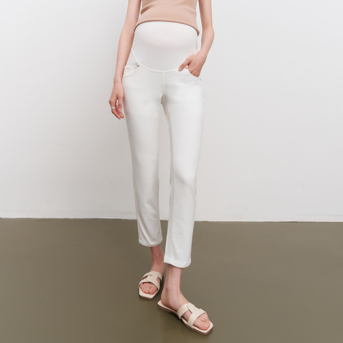 BELLYWEAR休闲九分开衩牛仔裤