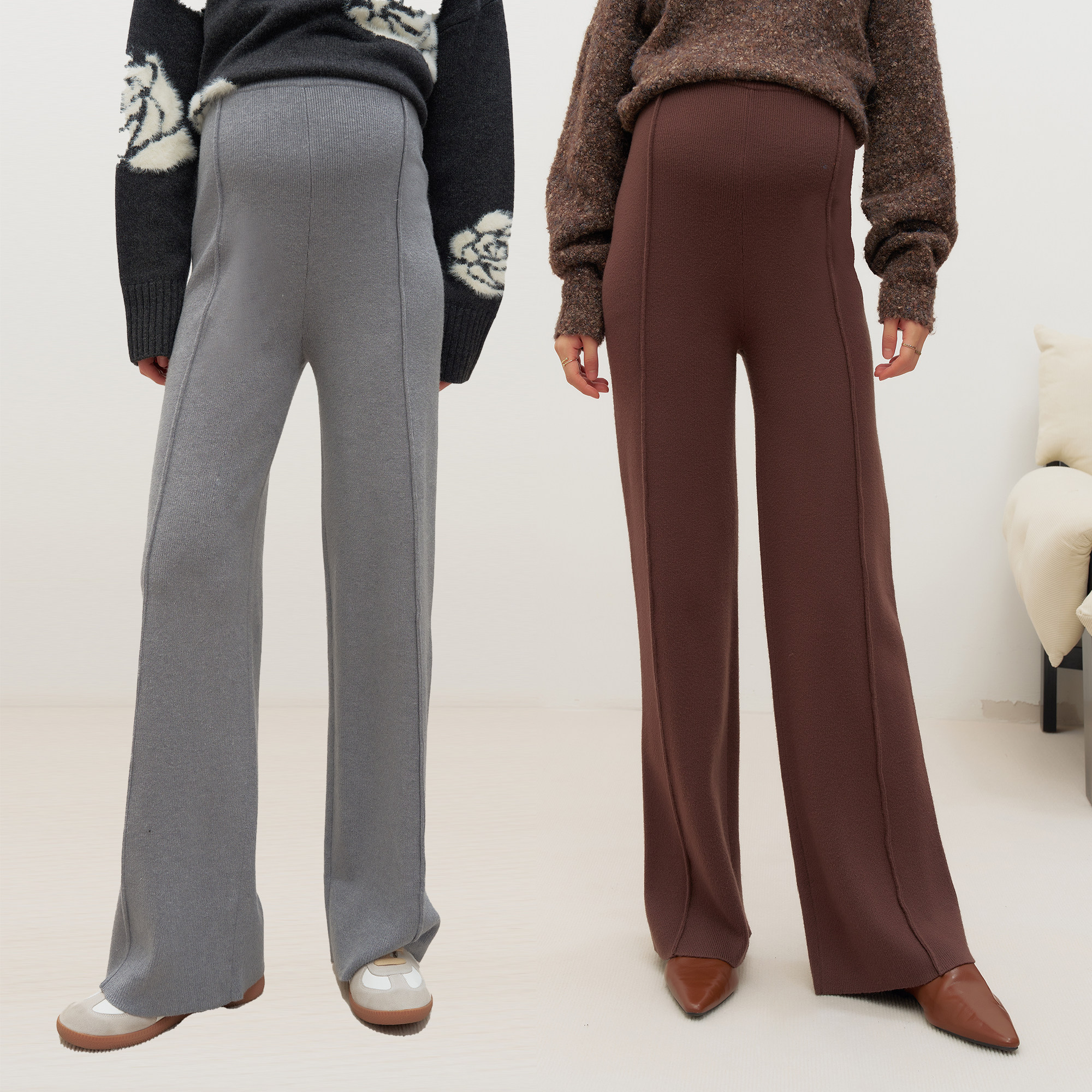 BELLYWEAR孕妇装孕妇裤2025秋冬季新款毛织宽松显瘦可调节直筒裤,孕妇装/孕产妇用品/营养,孕妇休闲裤,淘宝优惠券,粉丝福利购,淘宝优惠卷