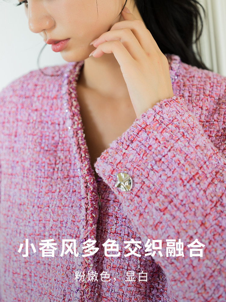 BELLYWEAR 출산 재킷 가을 아우터 신상 패션 작은 향기 짧은 프렌치 브이넥 가을 재킷