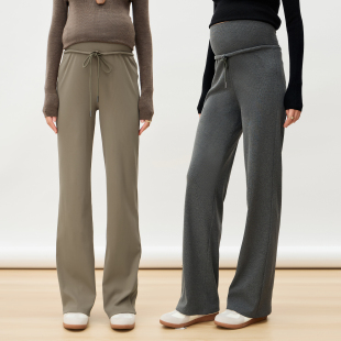 2025秋季 直筒长裤 新款 孕期系带高级感修身 针织裤 BELLYWEAR孕妇裤