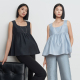 BELLYWEAR孕妇装 吊带上衣 背心娃娃衫 上衣夏新款 通勤两色方领无袖