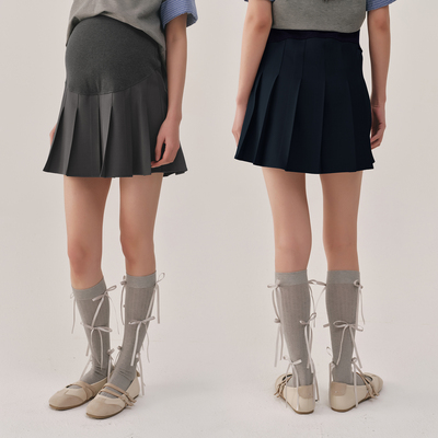 BELLYWEAR高端孕妇装2026年夏新款薄款百褶裙半身裙小个子短裙女