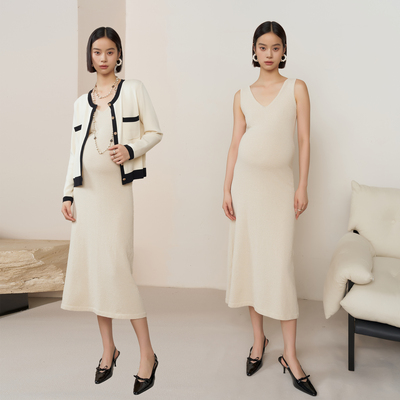 BELLYWEAR休闲毛织无袖连衣裙