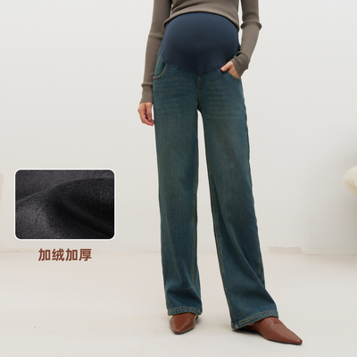 BELLYWEAR修身加绒喇叭牛仔裤