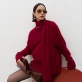 BELLYWEAR孕妇装 毛衣2025春秋新款 圣诞礼物宽松百搭圆领针织毛衣