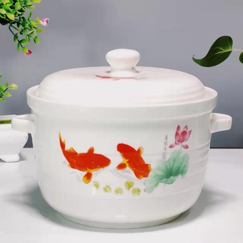 新品大号陶瓷碗双耳装油罐瓶包邮