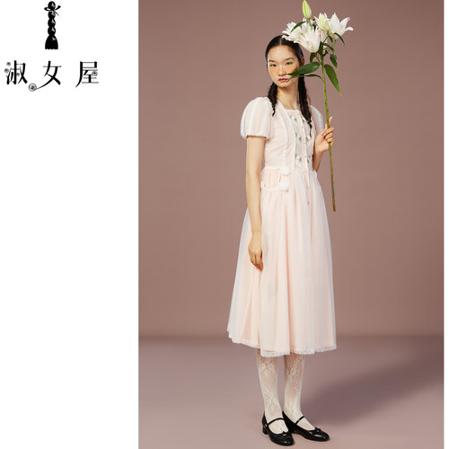 莉莉的游乐场莉莉斜格连衣裙棉时尚夏季