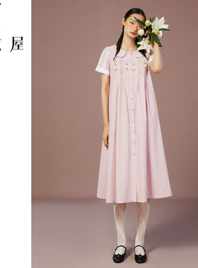 淑女屋官方旗舰店Linda。公主粉红公主连衣裙棉新款时尚百搭