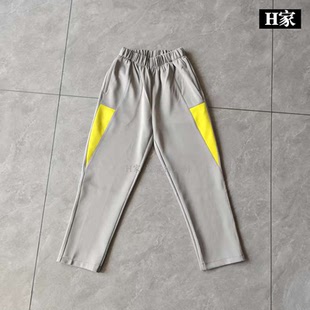 订做北京房山琉璃河水泥厂学校灰色拼接黄色四季 子 学生运动班服裤