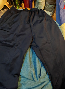 订做鹿城区温州17中四季深蓝色校服裤子侧边宝蓝拼白斜杠散口直筒