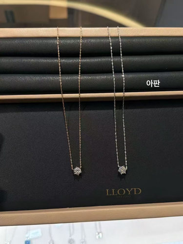 韩国专柜正品LLOYD 925银六爪 单钻 圆钻 莫桑石 项链 锁骨链