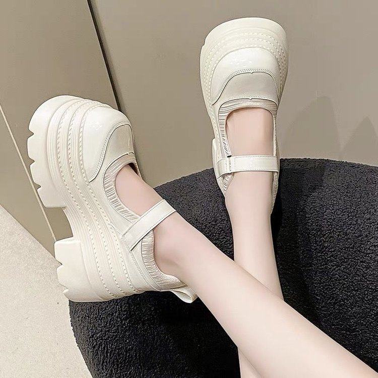 松糕厚底玛丽珍小皮鞋女2025年新款女鞋粗跟高跟真皮增高单鞋女,女鞋,时尚休闲鞋,淘宝优惠券,粉丝福利购,淘宝优惠卷