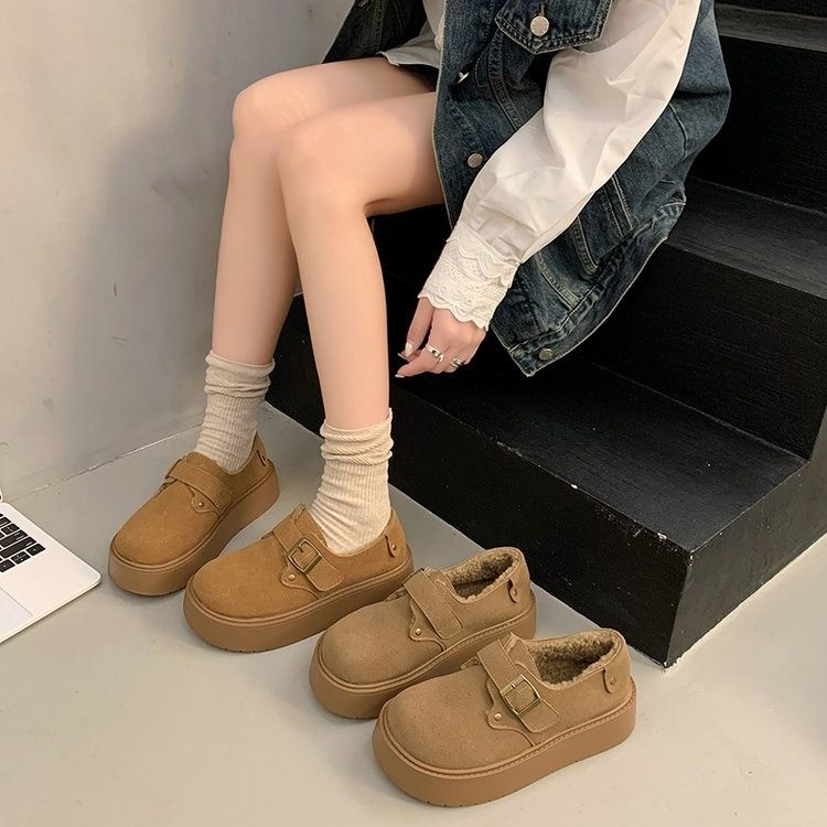 厚底增高勃肯鞋女2025春季新款豆豆鞋一脚蹬复古懒人复古单鞋女,女鞋,时尚休闲鞋,淘宝优惠券,粉丝福利购,淘宝优惠卷