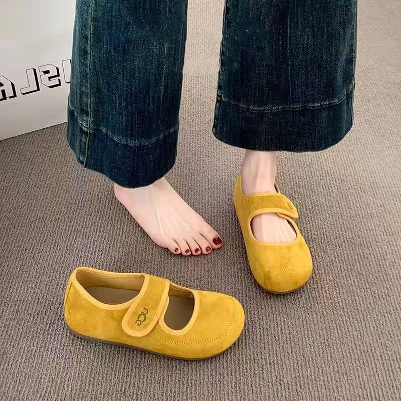 法式复古泡芙鞋2025新款秋季玛丽珍皮鞋魔术贴舒适百搭浅口单鞋,女鞋,时尚休闲鞋,淘宝优惠券,粉丝福利购,淘宝优惠卷