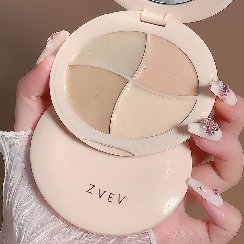 ZVEV四色遮瑕膏盘遮盖脸部斑点痘印雀斑黑眼圈泪沟遮暇盘高光厂家