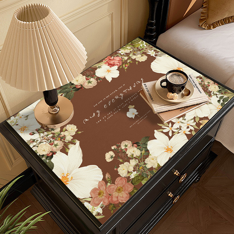 美式欧式卧室床头柜防尘皮革垫布