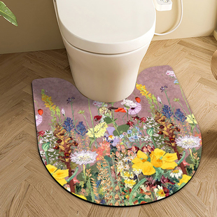 北欧风硅藻泥浴室地垫卫生间厕所防滑吸水速干脚垫马桶洗手间软垫