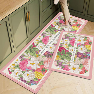 田园轻奢厨房专用脚垫可擦免洗长条形床边毯吸水速干入户门地垫