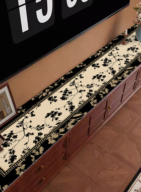 橙色回忆电视柜荔枝纹皮革盖垫长条形盖布酒柜耐脏易打理防尘罩