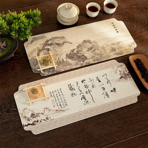 水墨风硅藻泥吸水速干茶垫沥水垫