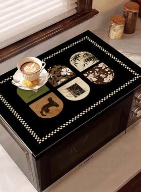 橙色回忆微波炉专用防水防油皮革台面保护垫可擦免洗电器盖垫