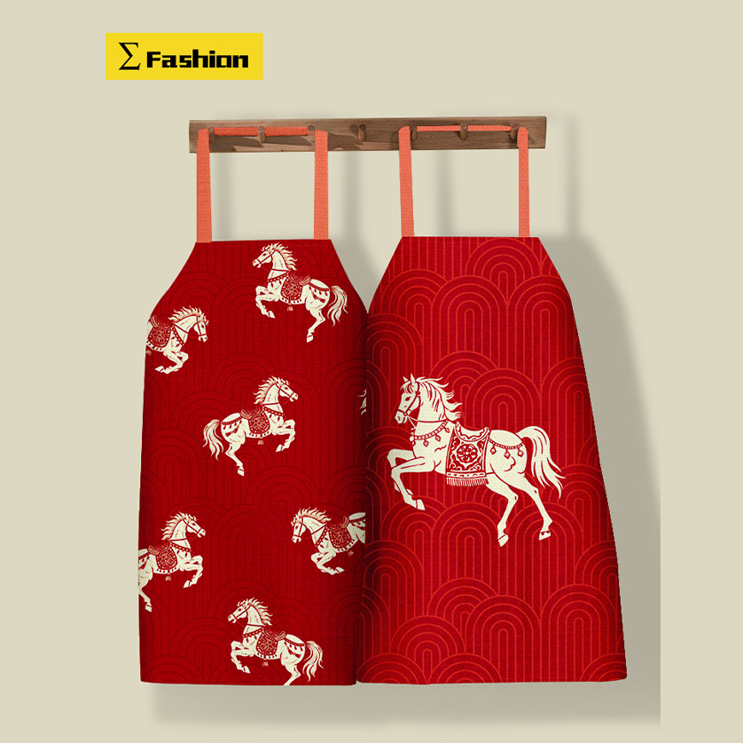 轻奢新年马防油污围裙帆布棉麻加厚防水无袖挂脖罩衣红色工作服,家庭/个人清洁工具,围裙,淘宝优惠券,粉丝福利购,淘宝优惠卷