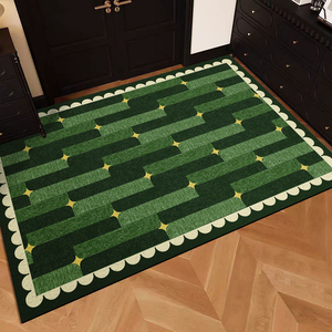 绿色几何丝圈入户防滑耐脏地垫