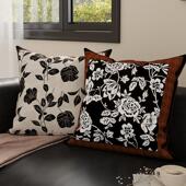 沙发抱枕复古美拉德天鹅绒双面方形枕套含芯轻奢高级感床头靠枕