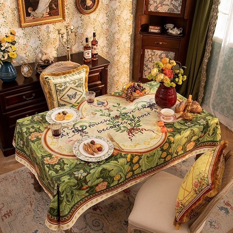 轻奢美式毛绒桌布防水防烫茶几圆桌布盖布高档法式田园长方形台布,居家布艺,桌布,淘宝优惠券,粉丝福利购,淘宝优惠卷