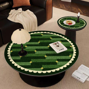 简约大号圆形桌布皮革防水轻奢圆形桌垫pu防滑免洗餐桌茶几台面垫