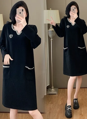 200斤胖MM大码女装2026春季新款减龄宽松遮肚显瘦连衣裙150斤女