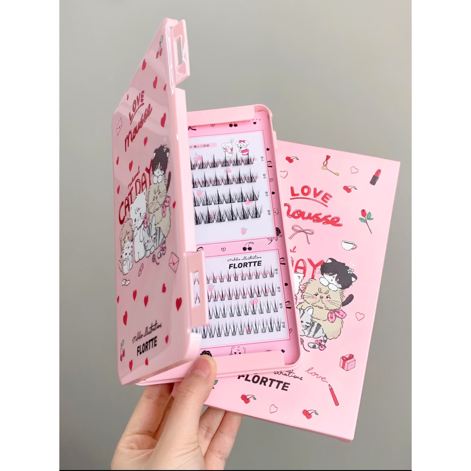 花洛莉亚MIKKO联名款假睫毛书单簇分段式自然新手懒人装