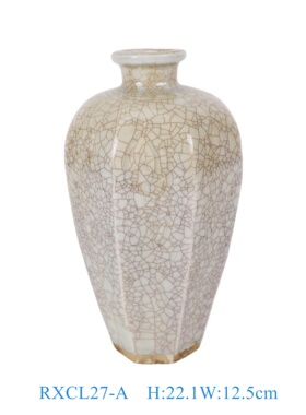 复古陶瓷花瓶摆件纹理客厅装饰品简约风格家居工艺品