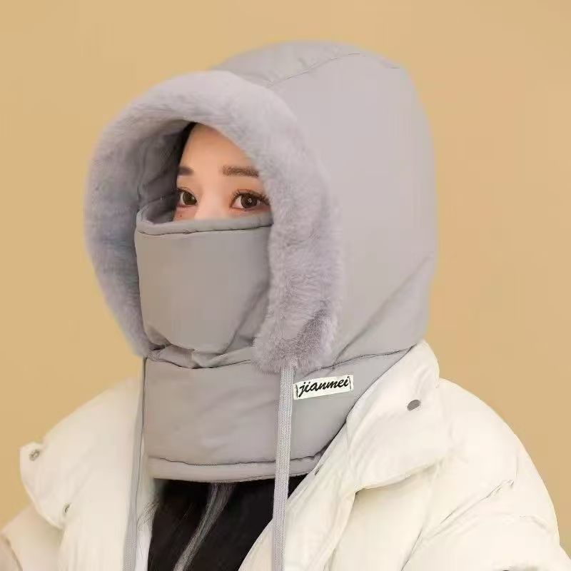 雷锋帽男女冬季户外骑行电动车防寒挡风棉帽子加绒厚滑雪面罩新品