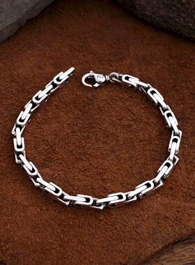 S925纯银日韩简约光面手链细版