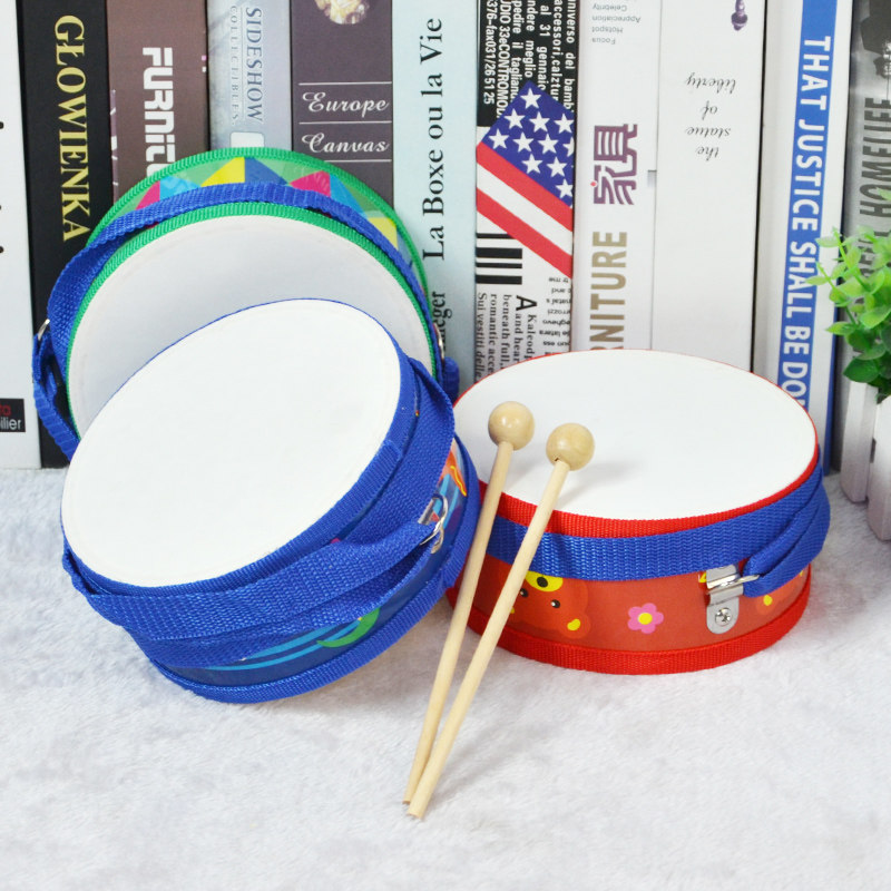 儿童手拍鼓小鼓奥尔夫打击乐器宝宝手敲鼓双面鼓腰鼓军鼓启蒙玩具