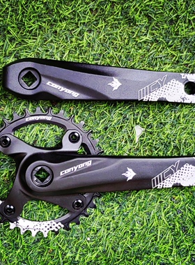 蚕蛹conyong山地车方孔曲柄改装104BCD单盘左右曲柄正负齿牙盘12S