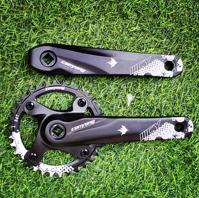 蚕蛹conyong山地车方孔曲柄改装104BCD单盘左右曲柄正负齿牙盘12S