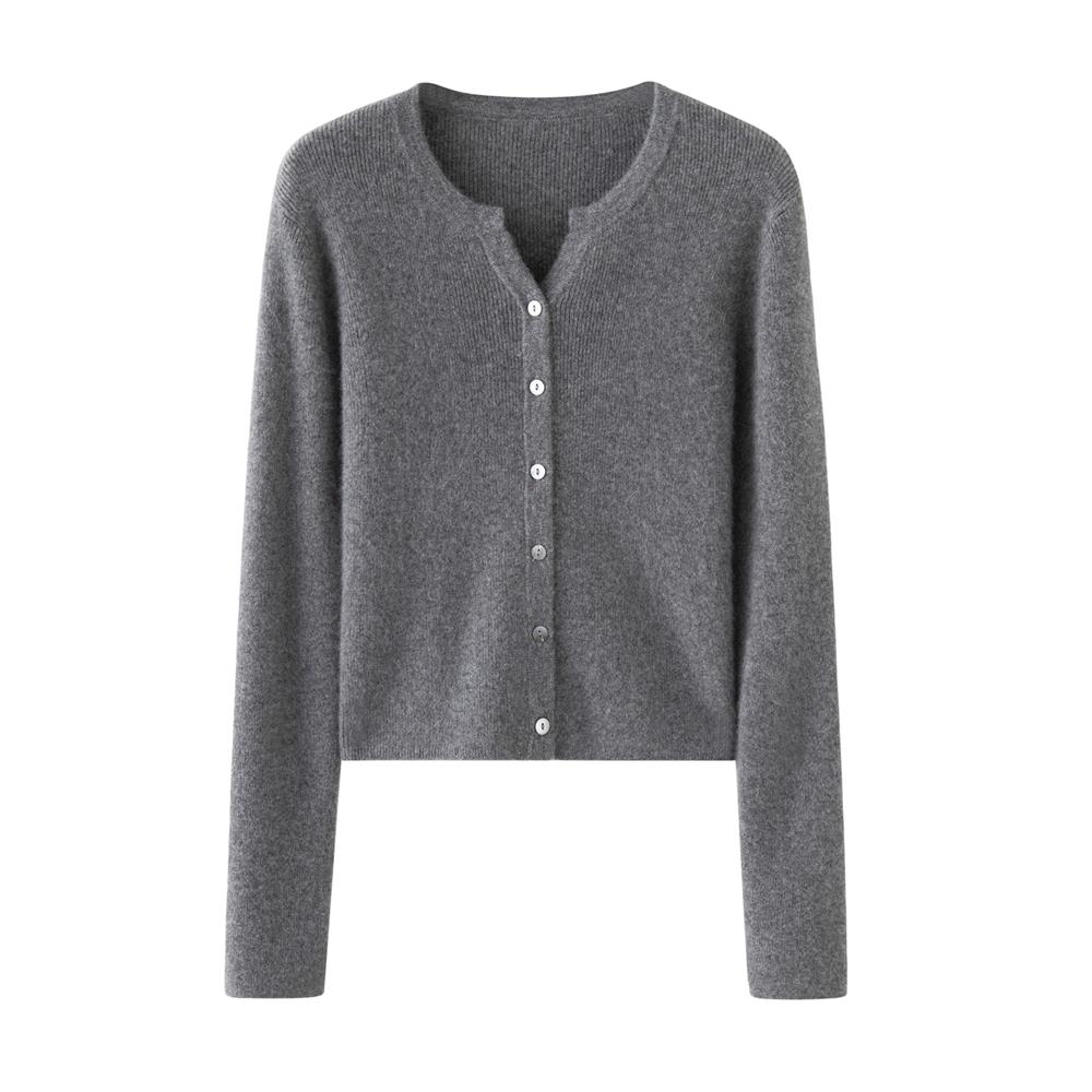 2025新款韩版山羊绒衫女V领宽松针织开衫毛衣打底衫百搭上衣外套