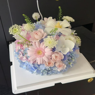 情人节新款玫瑰花蛋糕礼盒鲜花速递同城上海生日礼盒配送上门