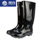 上海回力雨鞋 包邮 男士 高筒子防滑大头橡胶底纯黑色工作鞋 款 正品